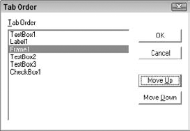 Changing the tab order of the controls on a page.