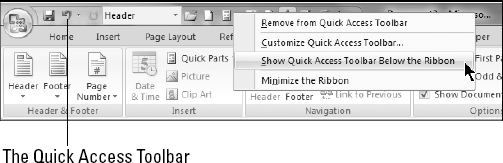 The Quick Access Toolbar (QAT) replaces all of Word's earlier user-customizable toolbars.