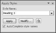 Press Ctrl+Shift+S to activate the Apply Styles task pane, which is Word 2007's substitute for Word's earlier Style tool in the Formatting toolbar.