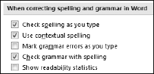 Word can check spelling as you type. It can also flag words that might be wrong for a given context.