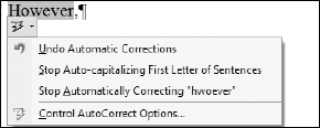 Word sometimes performs multiple corrections at the same time.