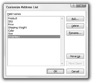 If you want to use the Customize Address List for something other than addresses, Word will never know the difference!