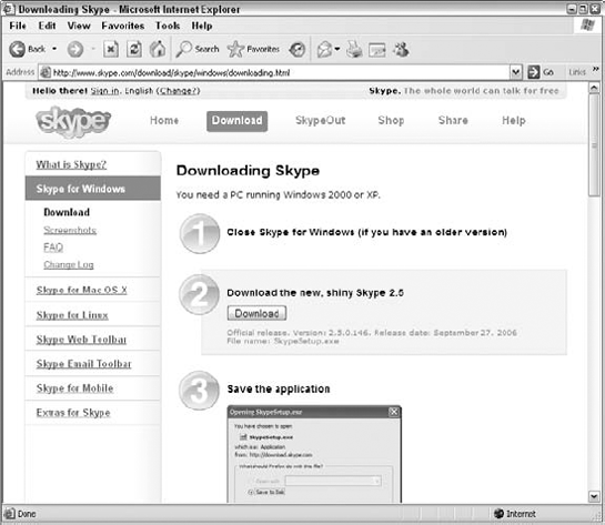 Click the Download button to download Skype.