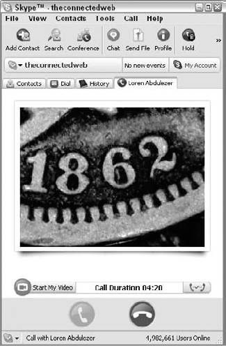 A USB microscope can transmit close-up images of coins and jewelry, for example, over Skype.