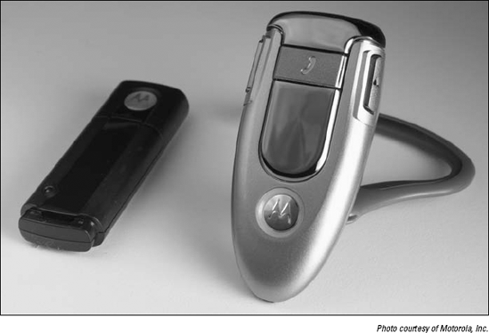 The Bluetooth-enabled Motorola Wireless Headset H500.