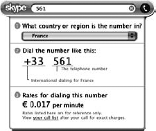 The Skype Widget for Macintosh OSX computers.