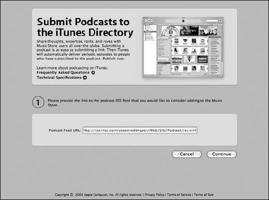 Submitting your podcast to the iTunes podcast directory.