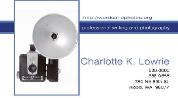 I used this image of a vintage camera to add interest to my business card.