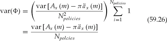 Analytical Variance for Various Number of Policies