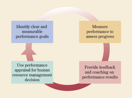 Four steps in the performance management process.