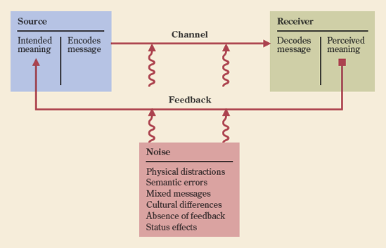 The communication process and possible sources of "noise."