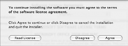 Specify whether you agree or disagree with the software agreement.