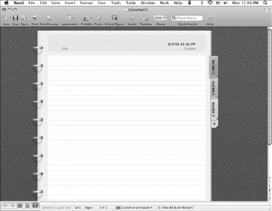 You can use Notebook Layout view to record and organize notes and build a document.