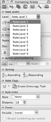 You can assign levels to your notes using the Note Level headings.