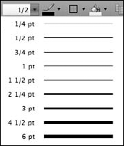 Use the Line Weight control to set a line thickness for your table borders.