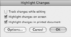 You can use the Highlight Changes dialog box to turn on the Track Changes tool.