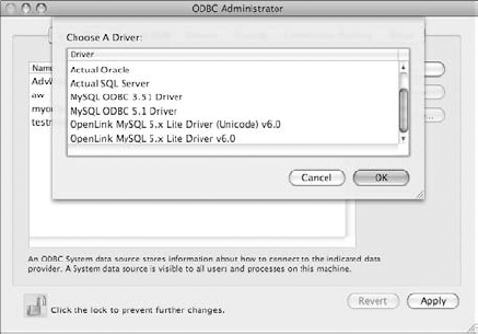 Choose an ODBC driver that is appropriate for the type of database to which you are connecting.