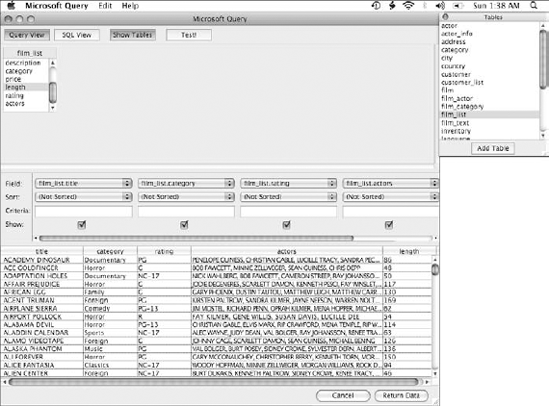 Retrieved results can be limited by specifying criteria for key fields.