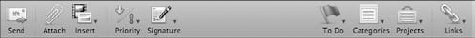 You can use the Priority, To Do, Categories, and Projects buttons to organize and keep track of your e-mail messages.