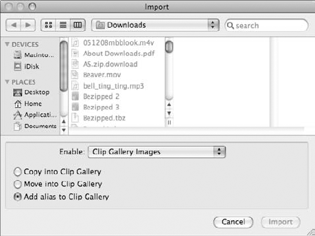 You can use the Import dialog box to import a clip art collection into Office.