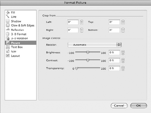 Every object has a Format dialog box you can use to edit the object.