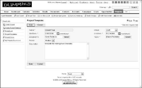 Creating a Project Template.