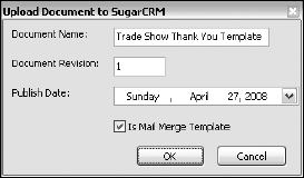 Uploading a template to Sugar.