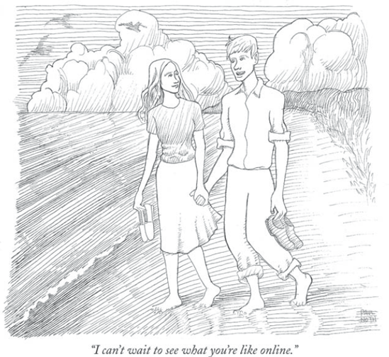 "I can't wait to see what you're like online." (Cartoon by Paul Noth in The New Yorker, July 4, 2005.)