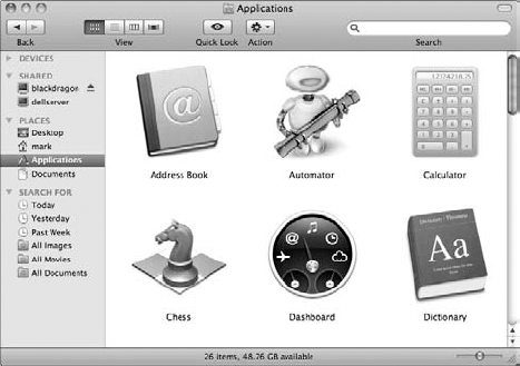 A Finder window in icon view mode.