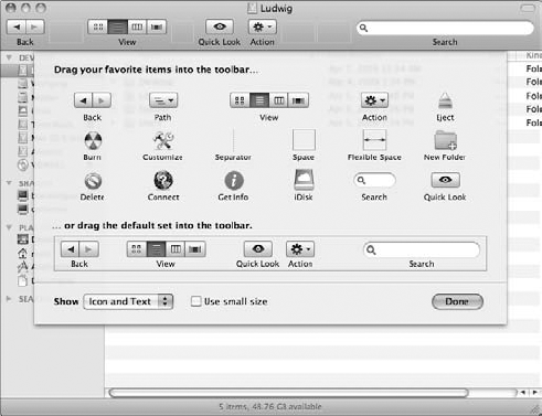 Changing the toolbar status quo in Mac OS X.