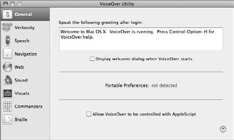 You can customize the VoiceOver audible feedback with the VoiceOver Utility.