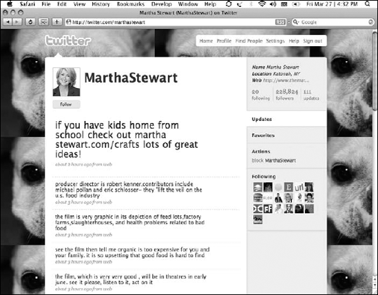 Martha Stewart has her own Twitter account.