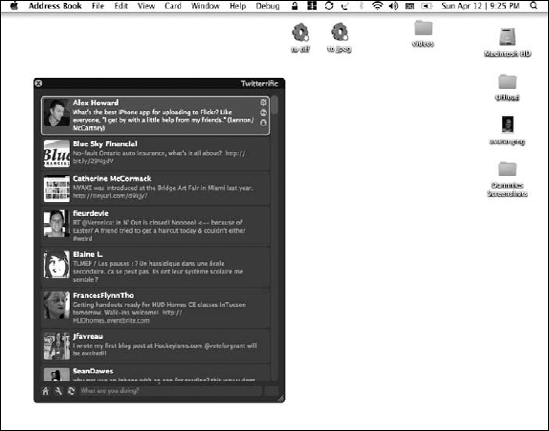 A Twitterrific desktop interface.