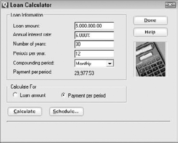 The Loan Calculator shows that you can't afford that huge mansion.