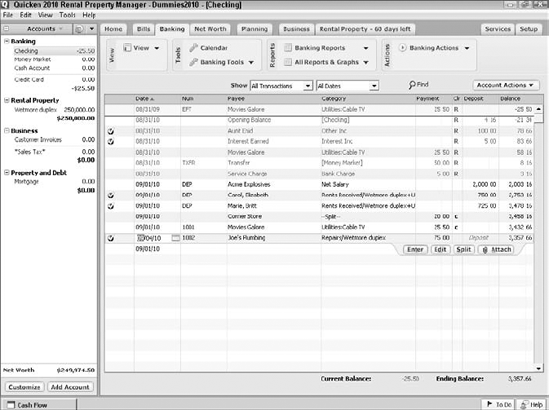 Use tags to record rental property expenses.