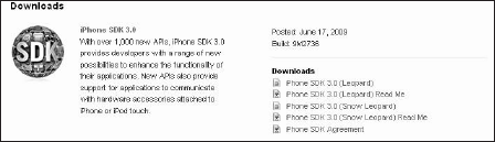 The Downloads section of the iPhone Dev Center is where you go to download the iPhone SDK.