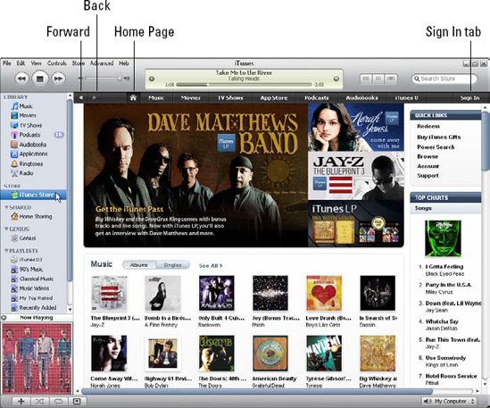 The iTunes Store home page.