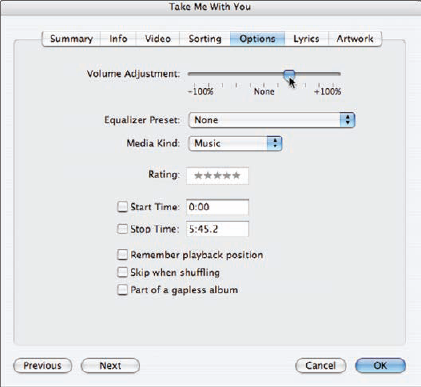 Adjust the volume setting in advance for a song.