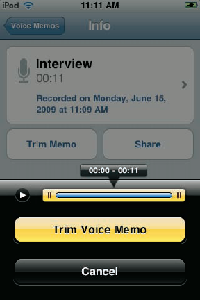 Trim your voice recording before sharing it.