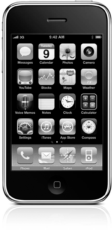 The iPhone 3GS includes all the features of an iPod touch and can also phone home and shoot videos.