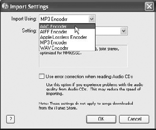 Change your import settings for ripping CDs.