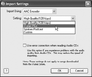 Change the quality setting for the encoder you chose for importing.