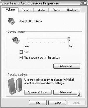 Adjust the sound output volume on a Windows PC.