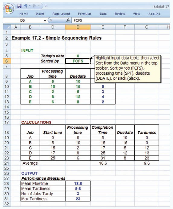 Using Excel For Sequencing Rules