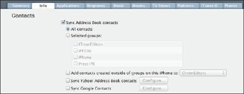 Want to synchronize your contacts? This is where you set things up.