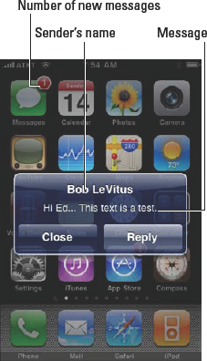 What you see if your iPhone is awake when a message arrives.