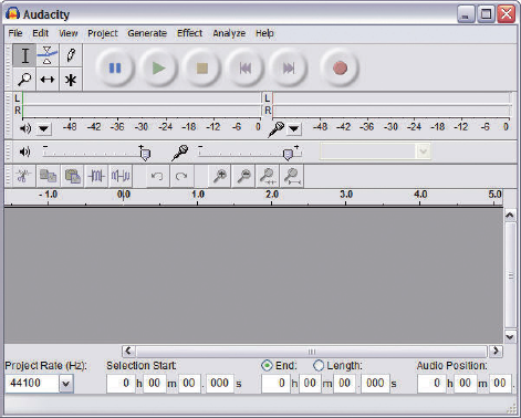 Audacity: basic, but effective, sound recording for both PC and Mac