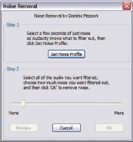 Removing pops, hisses, and other nastiness with Audacity's built-in cleaner
