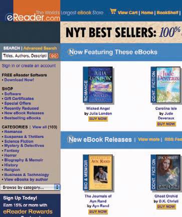 eReader.com sells current, commercial books for iPhones and other devices.