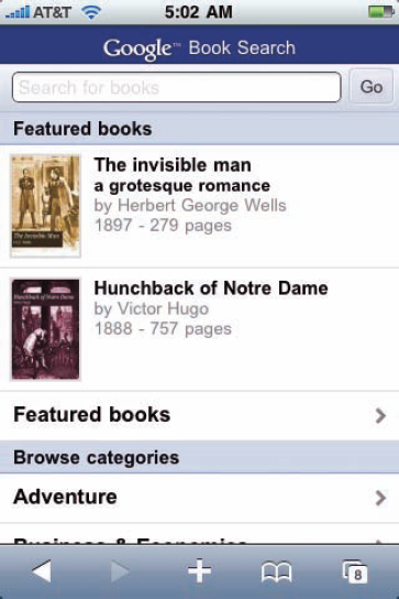 Google Books' online iPhone library and reader